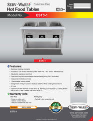 Electric Hot Food Table | 1500w/120v, EST3-1