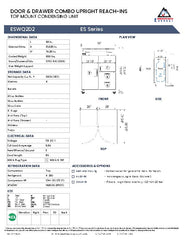 Everestref ESQ2D2, 59 ", 2 Wide Section - 1 Full Dr (LFT; Ref), 1 Half Dr (RT Top; Fzr) & 2 Drawer (RT Bottom; Ref) 3/4 Ref