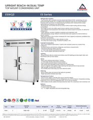 Everestref ESWQ3,  59" 2 Wide Section (3/4 Ref & 1/4 Fzr) Dual Temp