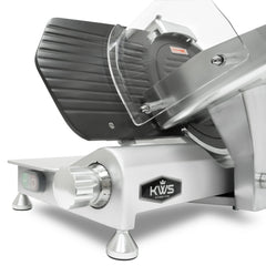 MS-10ET Metal Collection 320W Electric Meat Slicer 10-Inch with Non-sticky Teflon Blade & Extended Back Space