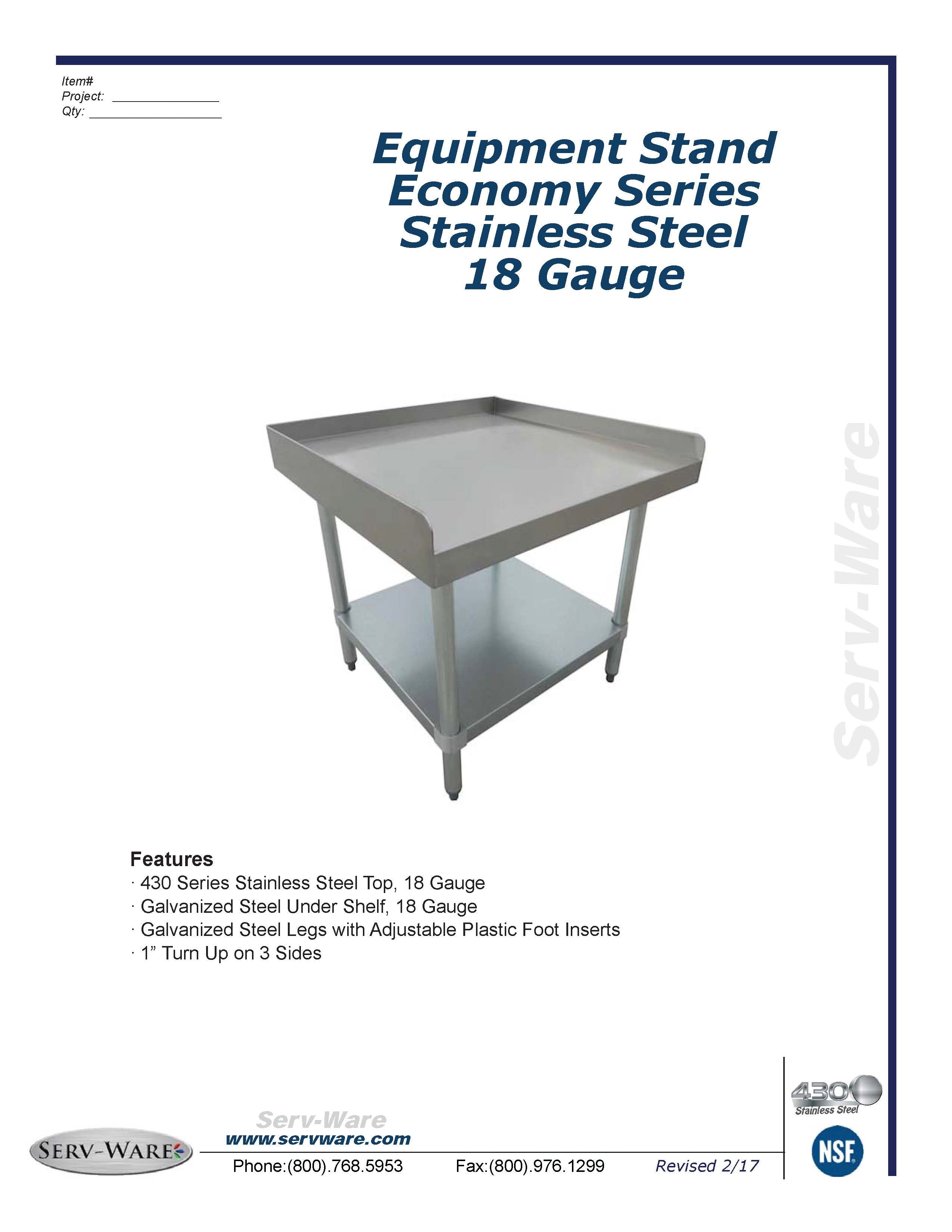 30” x 60” Economy Equipment Stand, ESG3060W-CWP