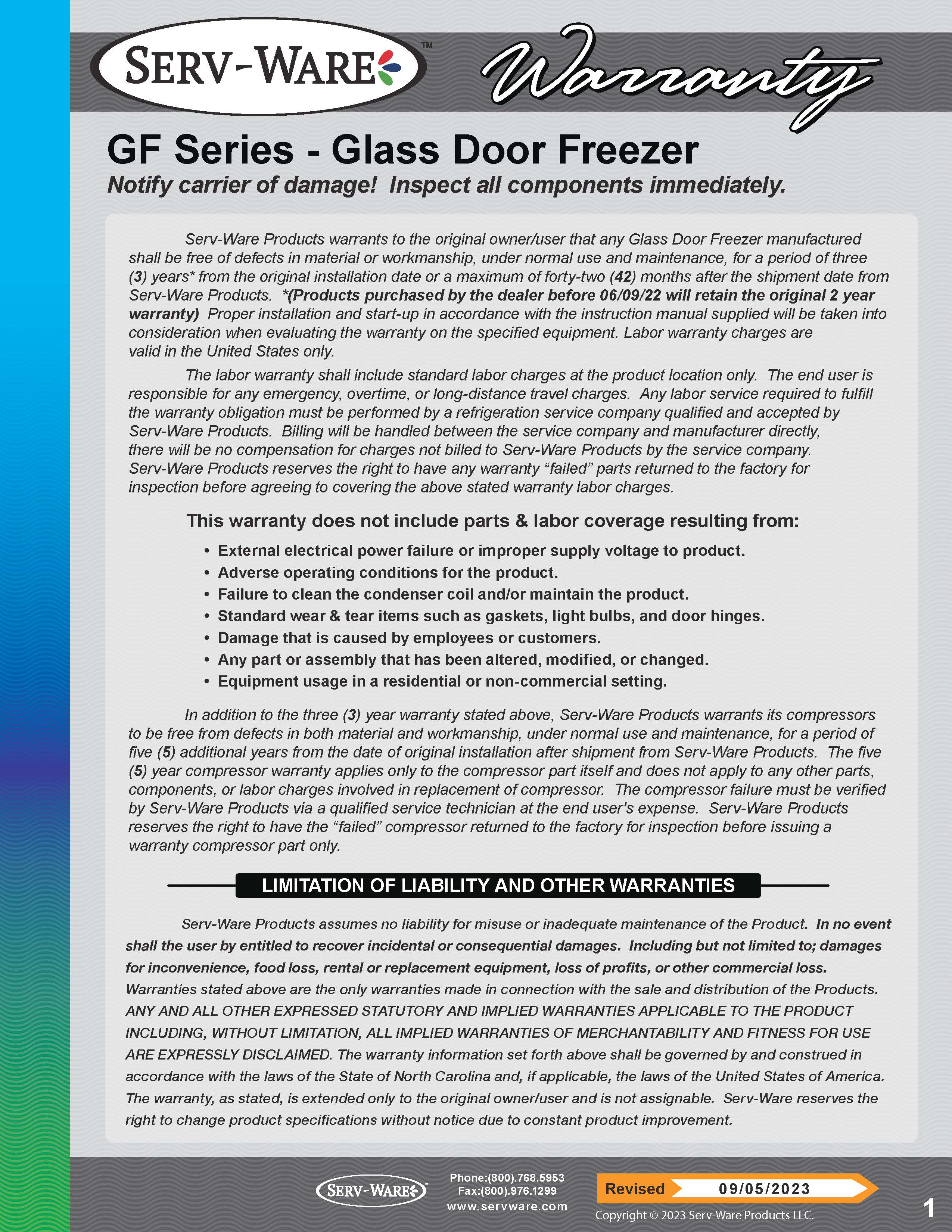 27" 1 Glass Door Merchandiser Freezer, GF23-HC