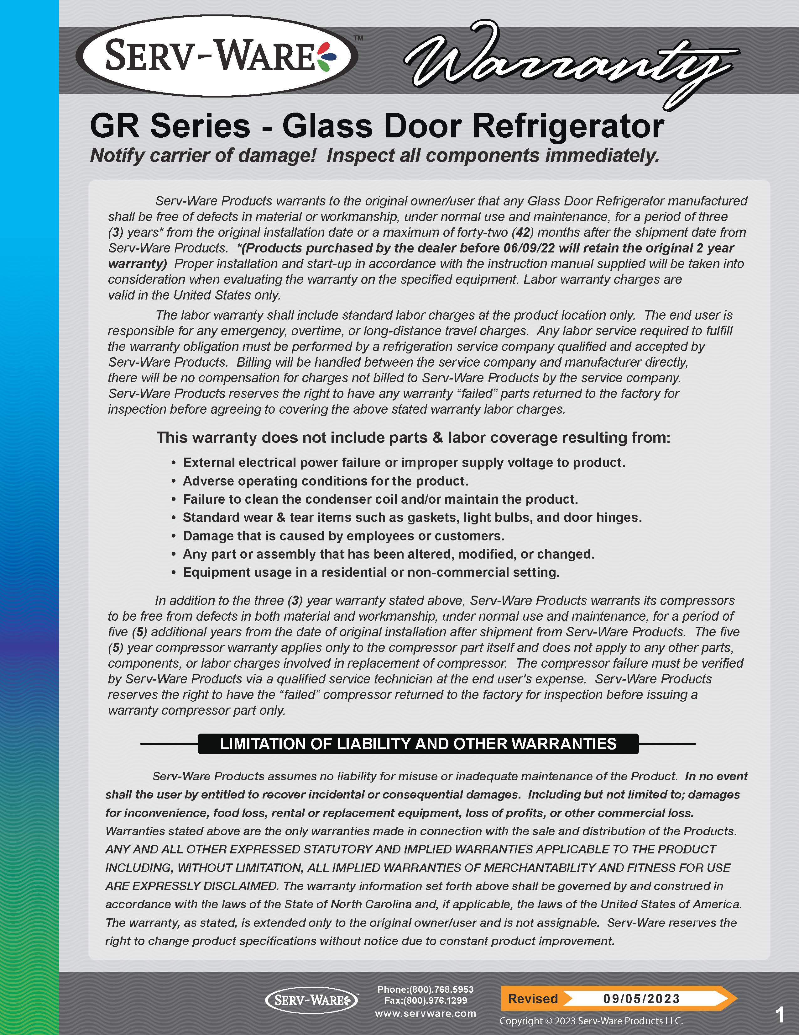 27" 1 Glass Door Merchandiser, GR23-HC