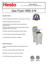 HSD-3-N Gas Fryer, 16"*30"*46", 1-Year Labor & Parts