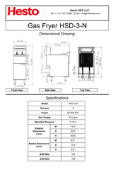 HSD-3-N Gas Fryer, 16"*30"*46", 1-Year Labor & Parts