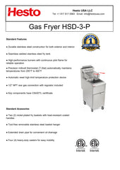 HSD-3-P Gas Fryer, 16"*30"*46", 1-Year Labor & Parts