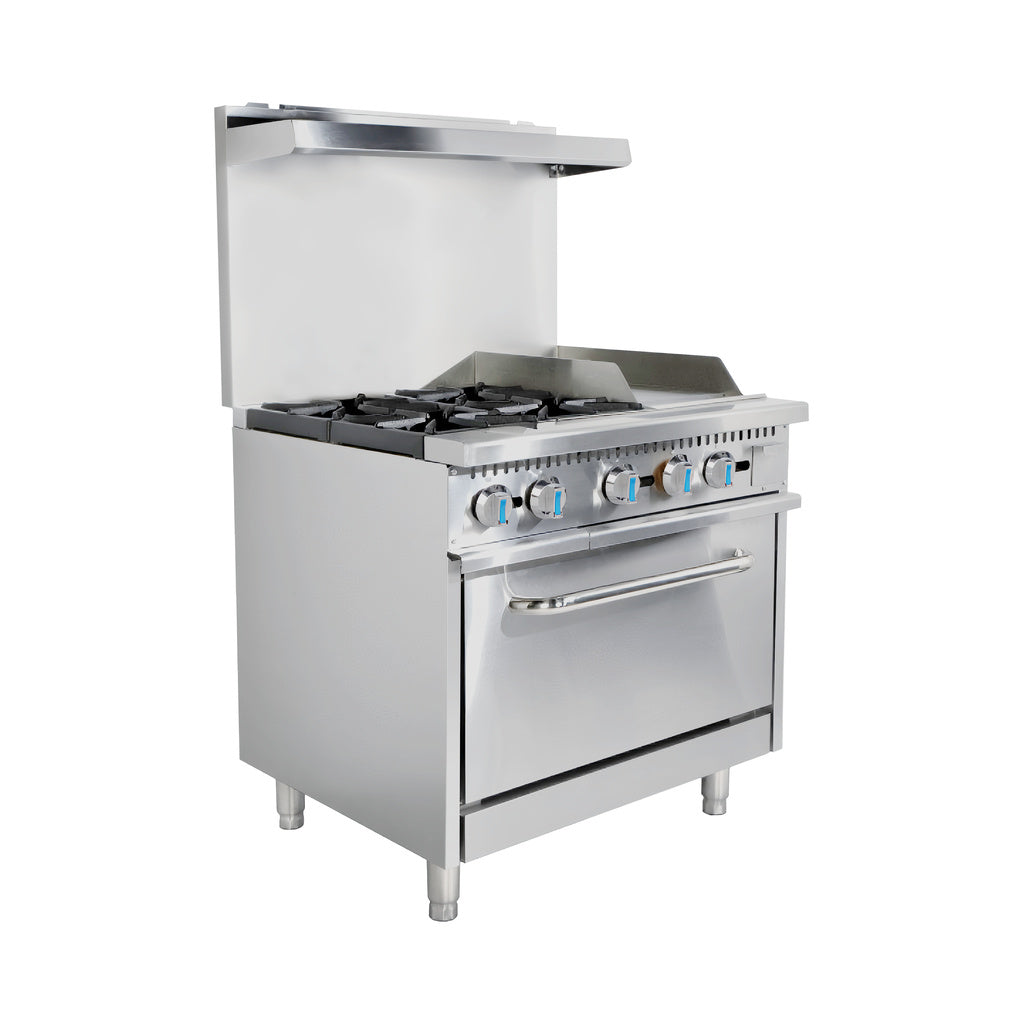 HSD-B36-G12 Gas Range with Griddle & Oven, 36"*33"*60", 1-Year Labor & Parts