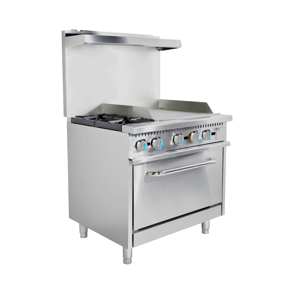 HSD-B36-G24 Gas Range with Griddle & Oven, 36"*33"*60", 1-Year Labor & Parts