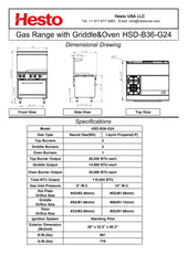 HSD-B36-G24 Gas Range with Griddle & Oven, 36"*33"*60", 1-Year Labor & Parts