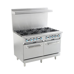 HSD-B48 8-Burner Gas Range with Oven, 1-Year Labor & Parts