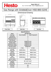 HSD-B60-G24S Gas Range with Griddle, Salamander & Oven, 60"*33"*60", 1-Year Labor & Parts