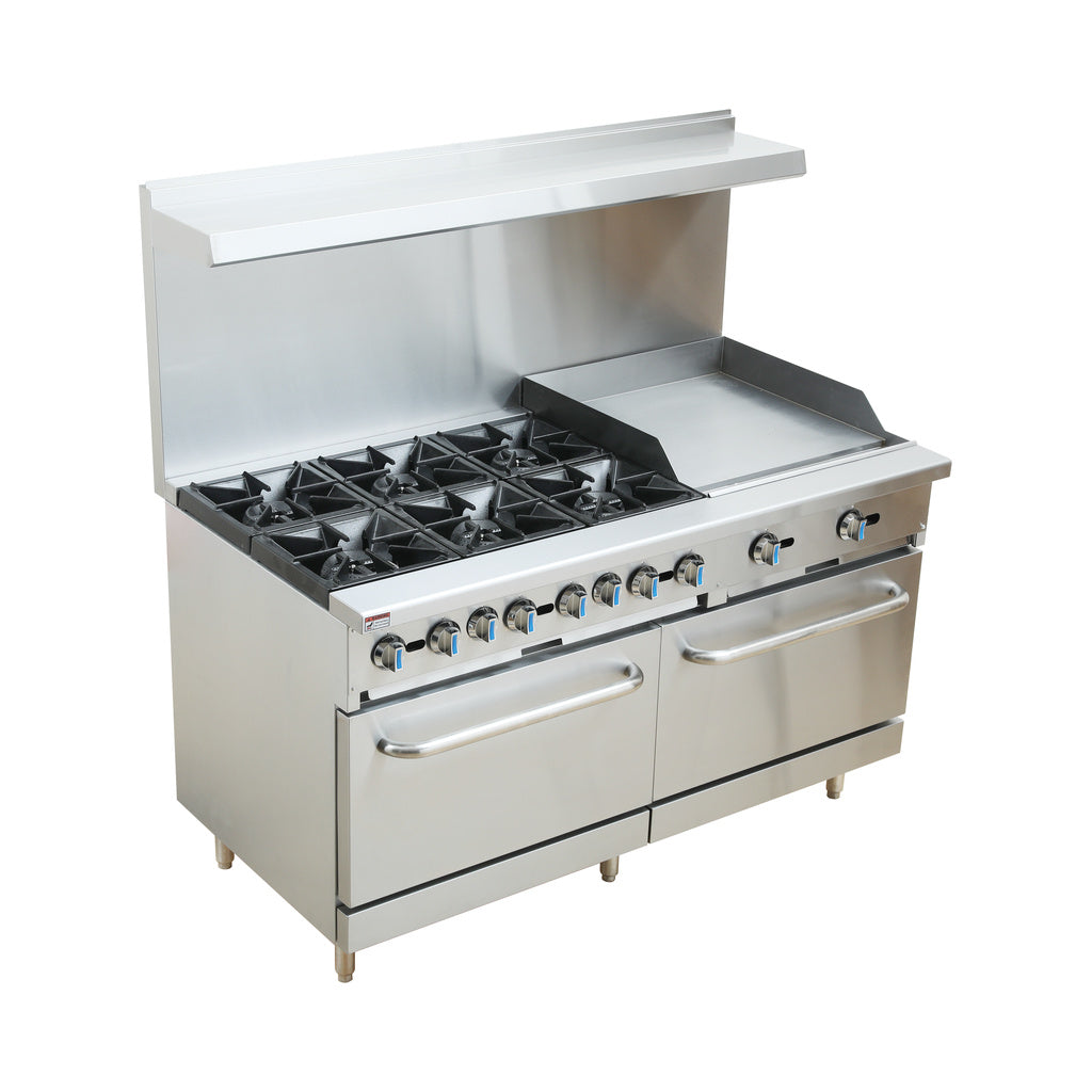 HSD-B60-G24 Gas Range with Griddle & Oven, 60"*33"*60", 1-Year Labor & Parts