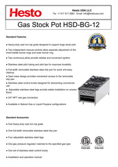 HSD-BG-12 Gas Stock Pot, 18"*44"*19", 1-Year Labor & Parts