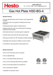 HSD-BG-4 Gas Hot Plate, 24"*31"*13", 1-Year Labor & Parts