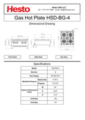 HSD-BG-4 Gas Hot Plate, 24"*31"*13", 1-Year Labor & Parts