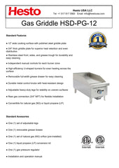 HSD-PG-12 Gas Griddle, 12"*31"*16", 1-Year Labor & Parts