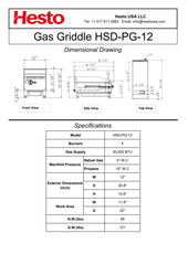 HSD-PG-12 Gas Griddle, 12"*31"*16", 1-Year Labor & Parts