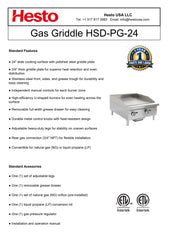 HSD-PG-24 Gas Griddle, 24"*31"*16", 1-Year Labor & Parts