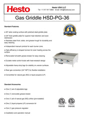 HSD-PG-36 Gas Griddle, 36"*31"*16", 1-Year Labor & Parts