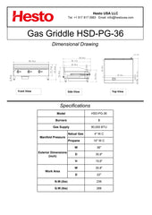 HSD-PG-36 Gas Griddle, 36"*31"*16", 1-Year Labor & Parts