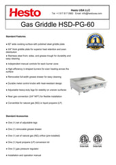 HSD-PG-60 Gas Griddle, 60"*31"*16", 1-Year Labor & Parts