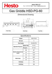 HSD-PG-60 Gas Griddle, 60"*31"*16", 1-Year Labor & Parts