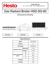 HSD-SG-60 Gas Radiant Broiler, 60"*30"*16", 1-Year Labor & Parts