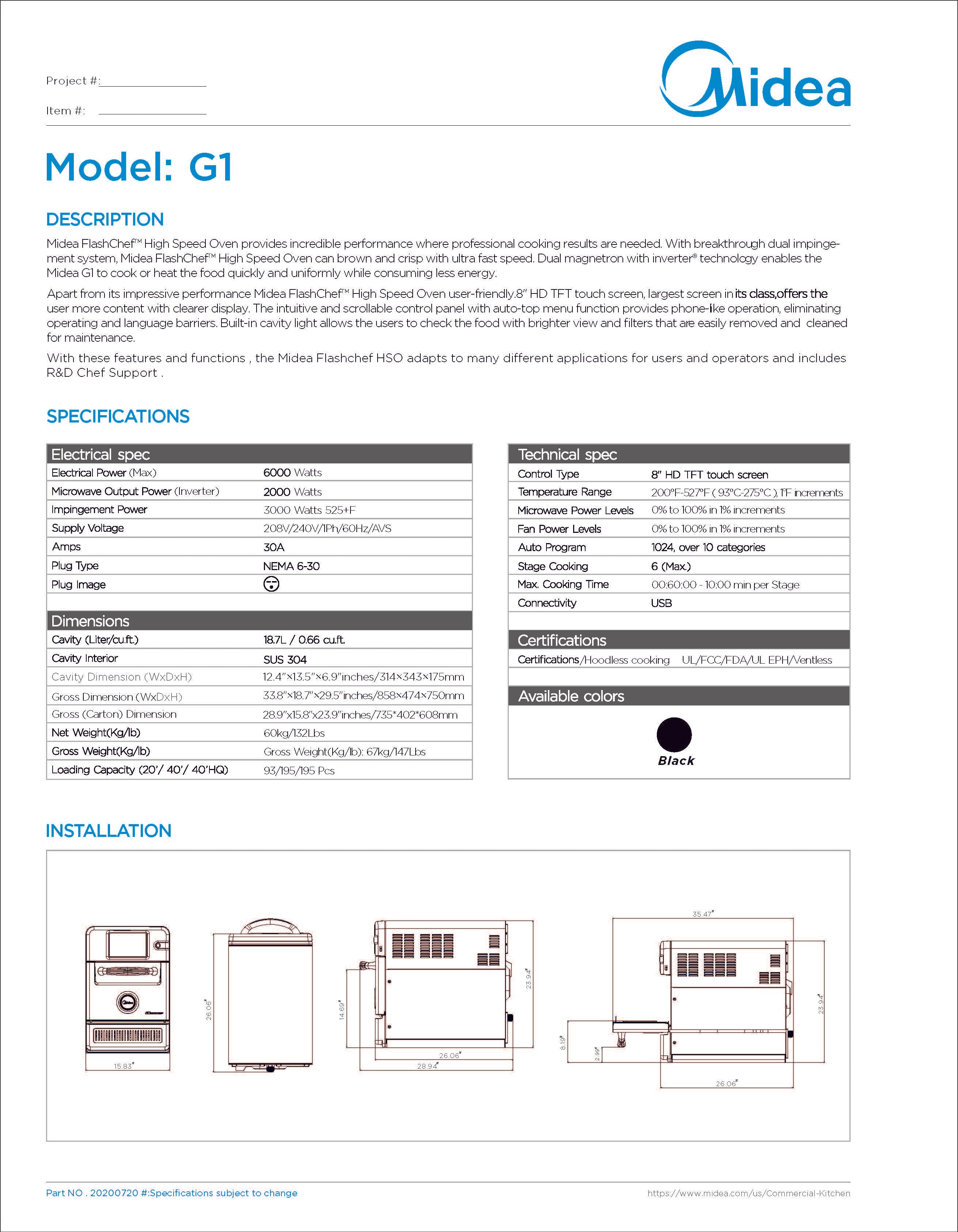 High Speed Oven, G1