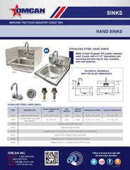 Omcan Hand Sink with Faucet