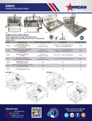 Omcan Fabricated Wall Mounted Hand Sink