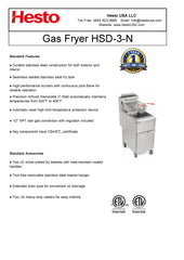 HSD-3-N Gas Fryer, 16"*30"*46", 1-Year Labor & Parts