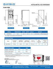 Icetro ID-H150-22, 22" wide Hotel/Motel Ice Dispenser