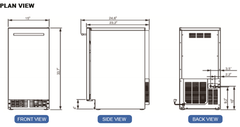 Icetro IU-0070-OU，Undercounter Ice Machine Self-contained bin up to 26lbs