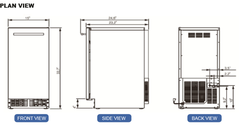 Icetro IU-0090-AN, Undercounter Ice Machine Self-contained bin up to 22lbs