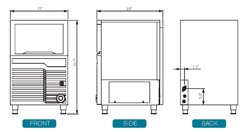 Icetro WU-0100-AC, Undercounter Ice Machine Self-contained bin up to 27lbs