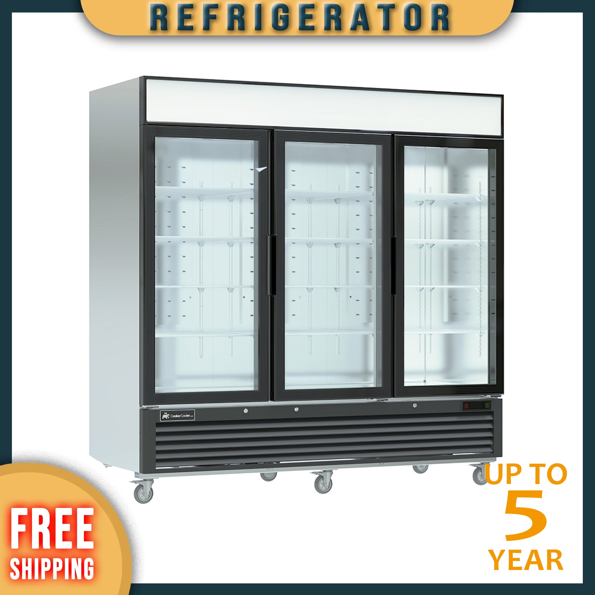 MMR-78L3-HC Glass Door Merchandiser Refrigerator - Image 1