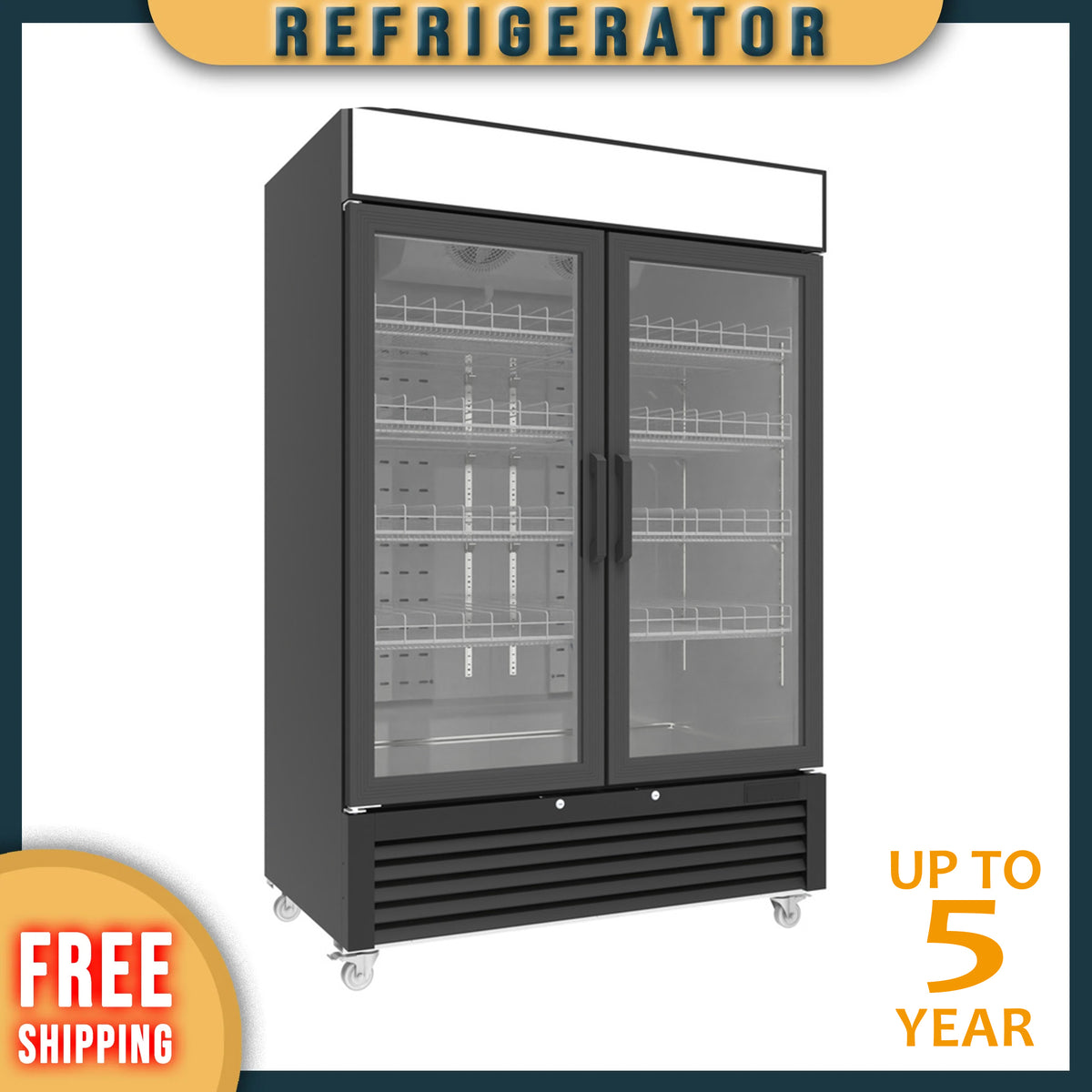 MMR-53 Door Merchandiser Refrigerator, 53"*32"*81", 1-Year labor & Parts 5-Year compressor