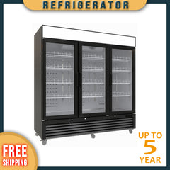 MMR-78L3-HC Glass Door Merchandiser Refrigerator, 78"*32"*81", 1-Year labor & Parts 5-Year compressor