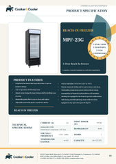 MPF-23G Reach-in Display Freezer, 27"*32"*82", 2-Year labor & Parts 5-Year compressor
