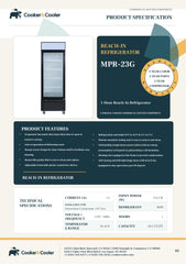 KR-23BG Reach-in Display Refrigerator, 27"*32"*82", 2-Year labor & Parts 5-Year compressor