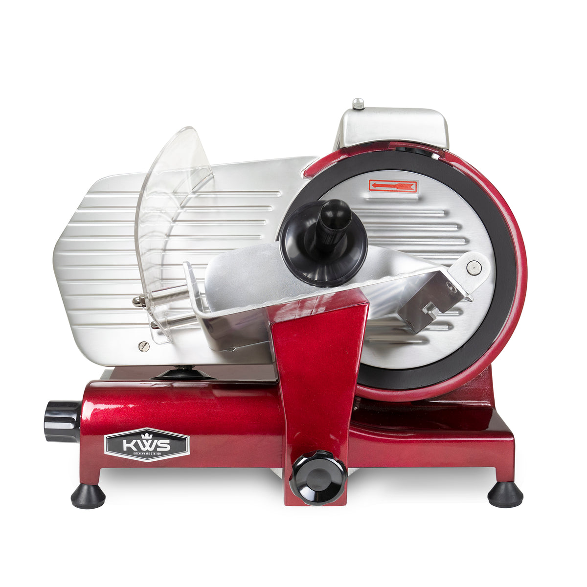 MS-10XT 10″ 320W Meat Slicer in Red Base with Teflon Blade