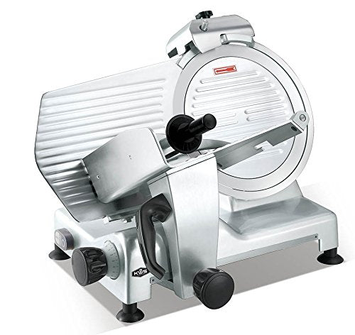 MS-12SL 420w Electric Meat Slicer 12″ Triple Safety Locks + Anodized Aluminum Alloy Base with Stainless Steel Blade