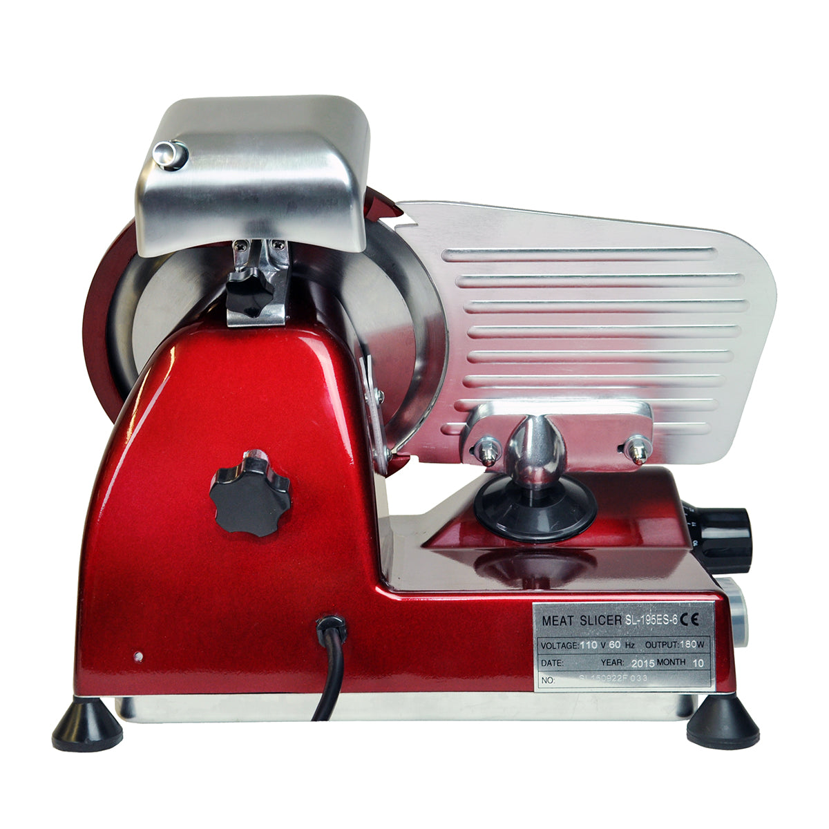 MS-10XT 10″ 320W Meat Slicer in Red Base with Teflon Blade