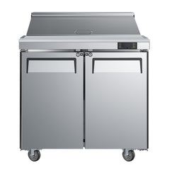 36" 2 Door Refrigerated Sandwich Prep Table, MSR-36
