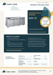 MTF-72 Undercounter Commercial Freezer, 73"*30"*36", 3-Year Labor 5-Year Parts 10-Year Compressor