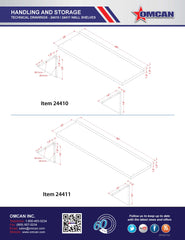 Omcan 16″ x 60″ Stainless Steel Wall Shelf