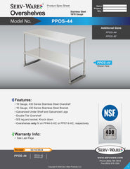 67" Pizza Prep Overshelf, PPOS-67