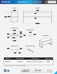 67" Pizza Prep Overshelf, PPOS-67