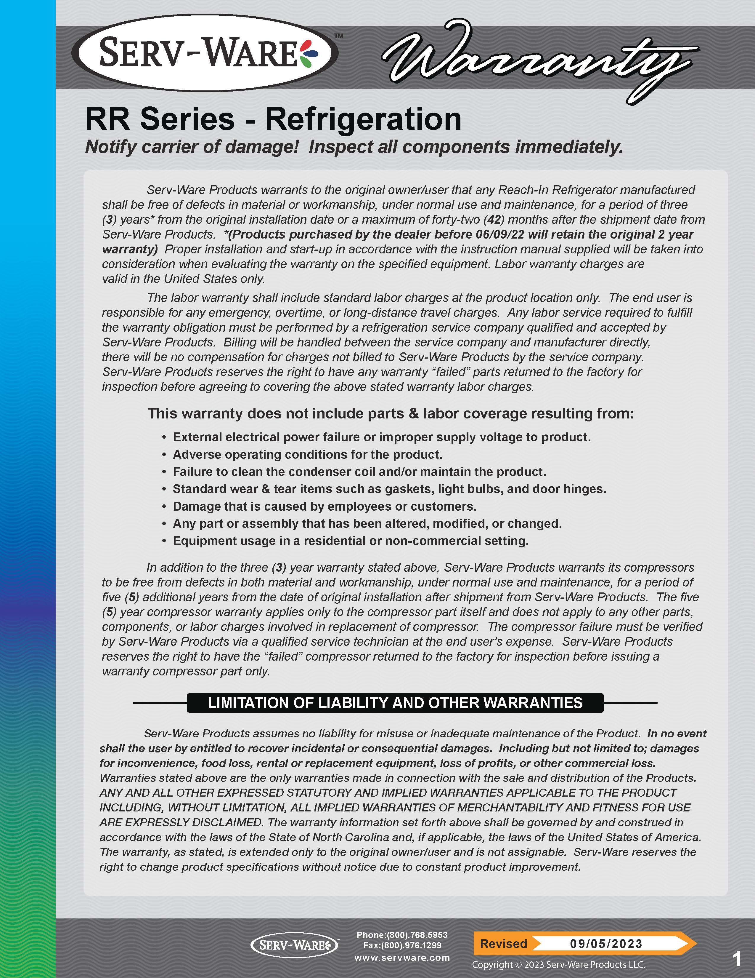 40" 2 Solid Door Reach-In Refrigerator, RR2-35-HC