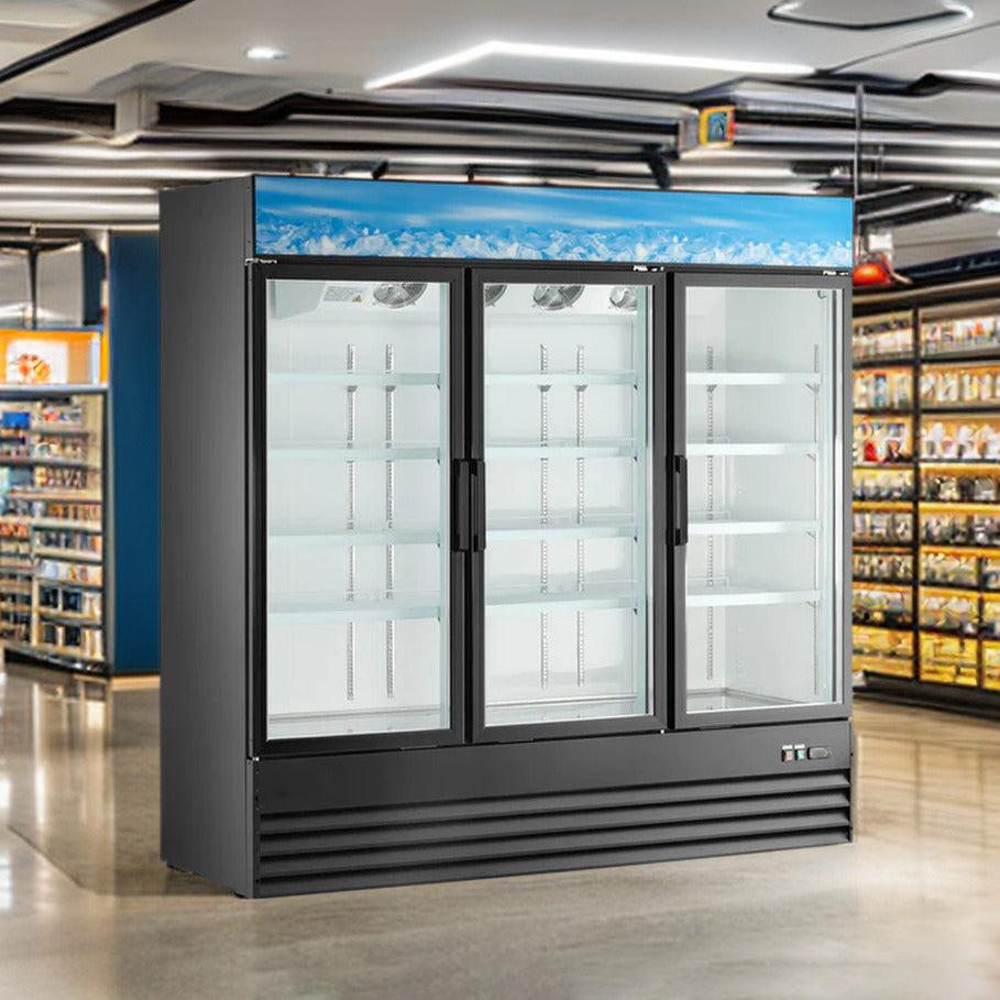78" Commercial 3 Glass Door Merchandiser Refrigerator, SG1.9L3-HC